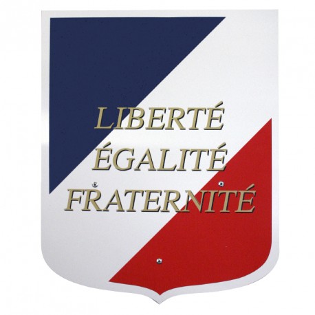 Ecusson porte drapeaux avec sigle Liberté Egalité Fraternité