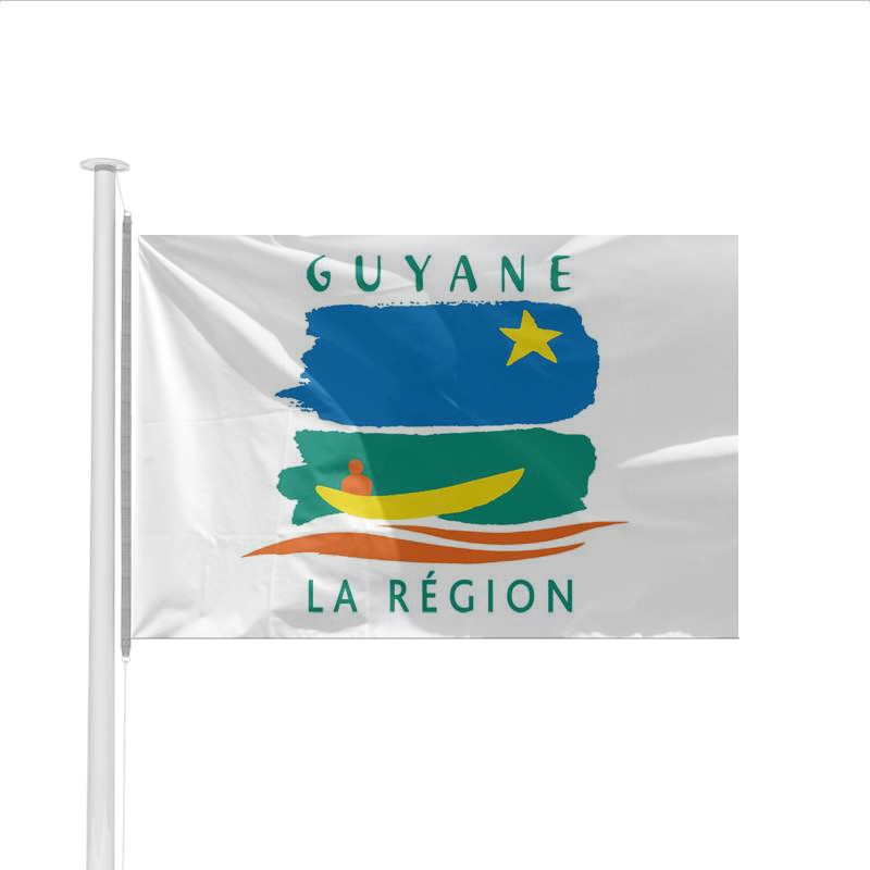 Drapeau national de la Guyane Arrière-plan avec le drapeau de la Guyane