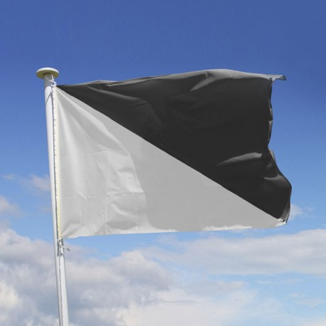 Drapeau véliplanchiste, drapeau plage noir et blanc