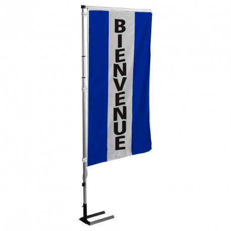 Kit drapeau BIENVENUE avec mât et pied autocal