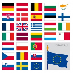 Kit des drapeaux de l'Europe, modèle drapeau