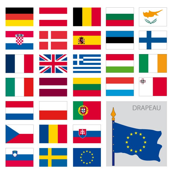 Kit Complet De Drapeaux Des Etats Membres De L Europe