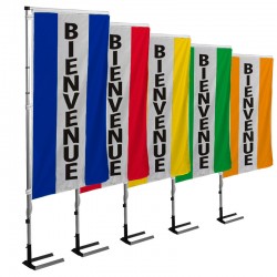 Kit drapeau BIENVENUE avec mât et pied autocal