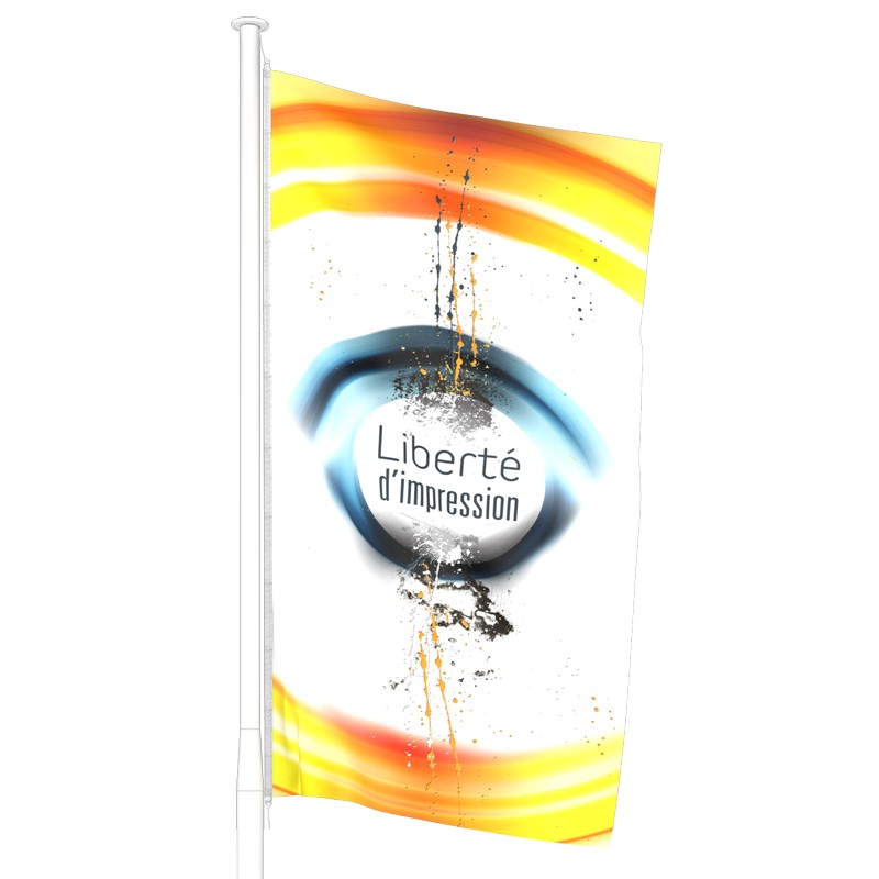 Drapeau personnalisé vertical pour mât standard (sans potence)