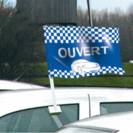 Drapeau de voiture OUVERT Format 30/45 cm