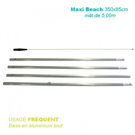 Mât Maxi Beach 5,00 m pour voile 350x85 cm - usage fréquent