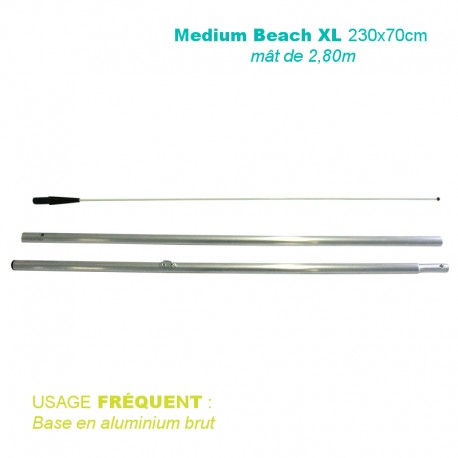 Mât Medium Beach XL 2,80 m pour voile 230x70 cm - usage fréquent