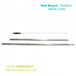 Mât Mini Beach 2,30m pour voile 170x50 cm - usage fréquent