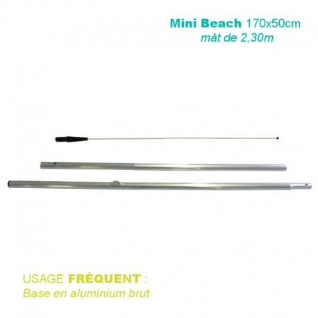 Mât Mini Beach 2,30m pour voile 170x50 cm - usage fréquent