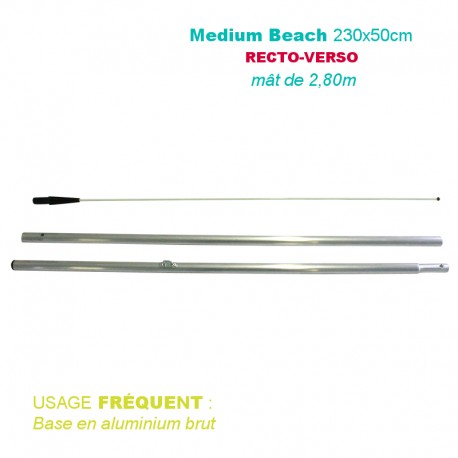 Mât BEACH 2.80 mètres pour beach flag 230x50cm