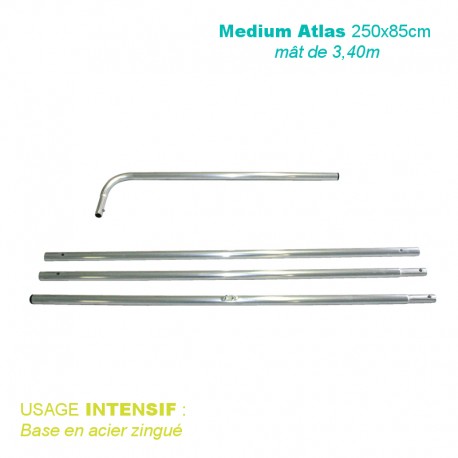 Mât ATLAS 3.40 mètres pour beach flag 250x85cm pour usage intensif