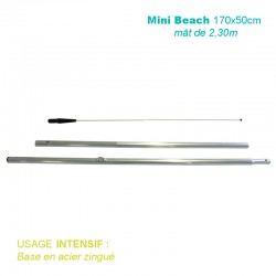 Mât Mini Beach 2,30m pour voile 170x50cm - usage intensif