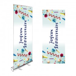 Kakémono Roll-up JOYEUX ANNIVERSAIRE BLEU 200x85cm