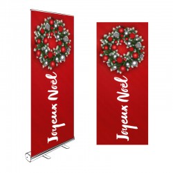 Kakémono Roll-up JOYEUX NOEL couronne 200x85cm