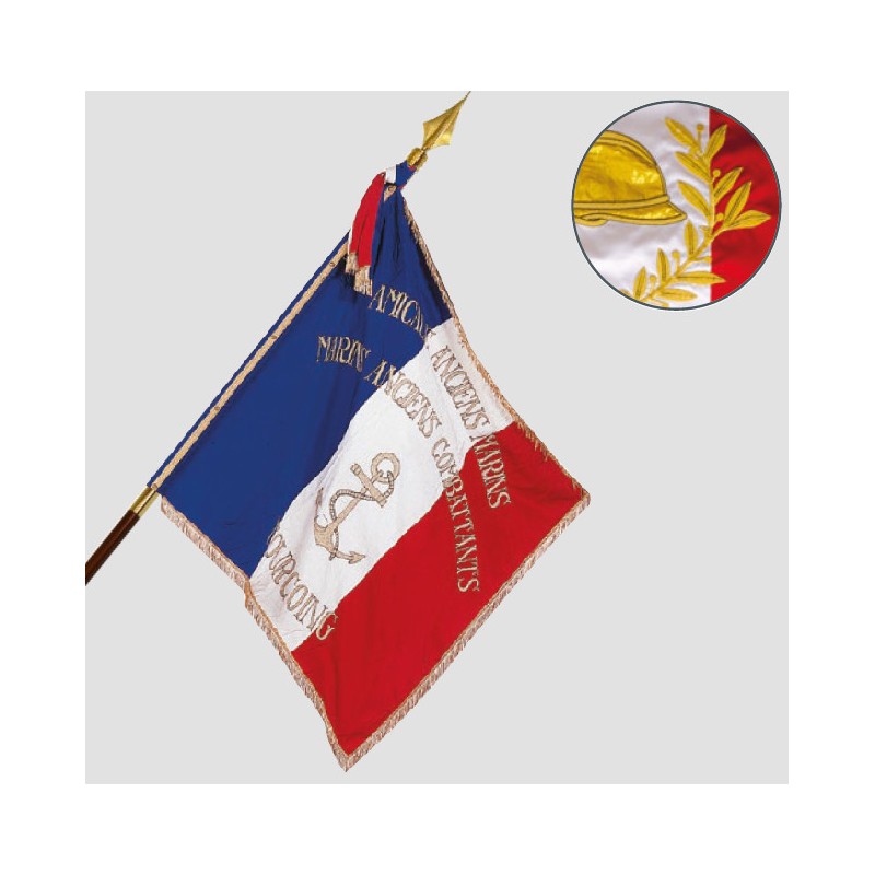 Drapeau d'association brodé