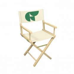 Chaise en bois type réalisateur avec tissu personnalisable