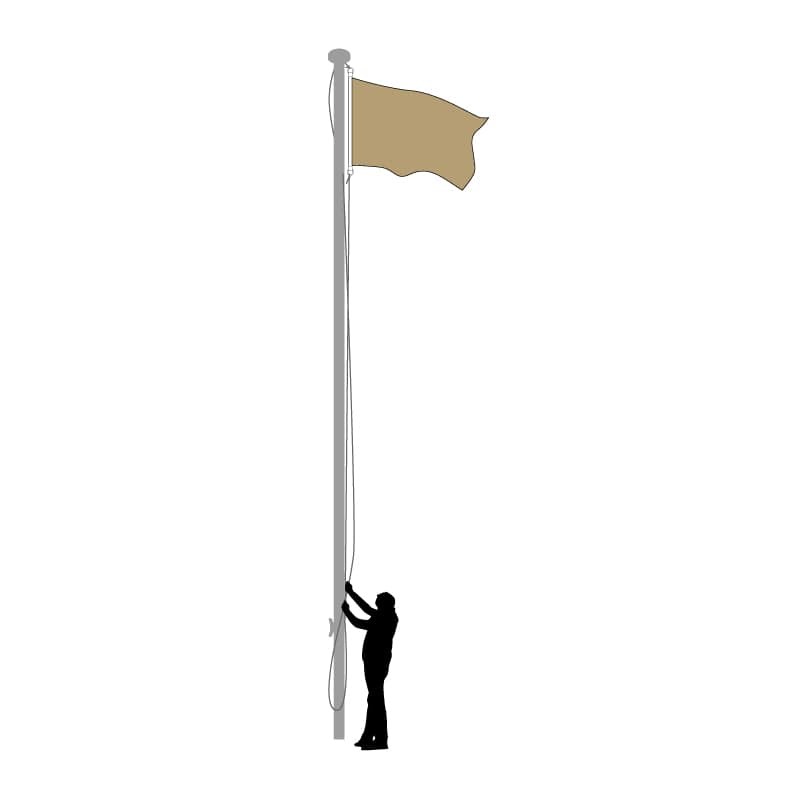 Porte-drapeau aluminium 150cm pour façade. Support mural pour drapeaux