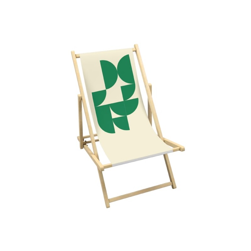 Chilienne en bois avec toile imprimée Chilienne en bois avec toile imprimée