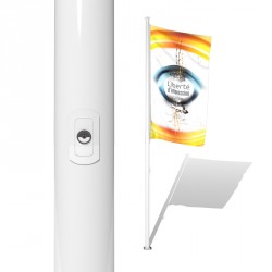Mât aluminium antivol laqué blanc