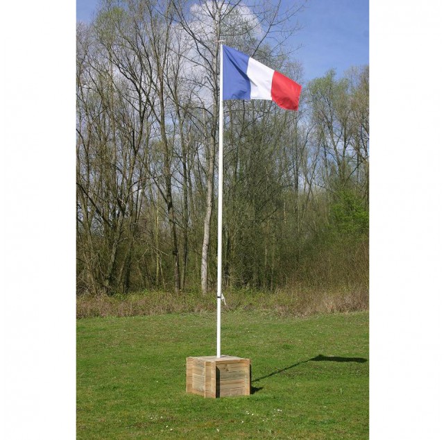 Caisse en bois grand modèle pour mât porte-drapeau